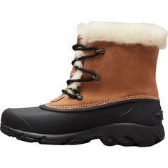 Whether cruising across snowy sidewalks or crunching down a frozen path, the Sorel Snow Angel Lace Boot will keep your foot comfortable in the wintry conditions. Sorel waterproofed the rubber outsoles and leather upper to keep your feet dry whether you're walking through town or flailing about in the snow making angels, and the rubber outsole has specially designed lugs meant to give you as much grace and poise as possible on slick, icy terrain. The fully lined fleece interior peeks out of the Waterproof Snow Boots With Round Toe, Waterproof Round Toe Boots For Snow, Waterproof Boots With Rubber Sole For Winter Walking, Insulated Waterproof Boots With Synthetic Material And Round Toe, Making Angels, Snow Making, Sorel Snow, Snow Angel, Op Logo