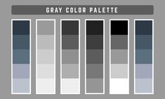 the gray color palette is shown with different shades and colors to choose from in each section