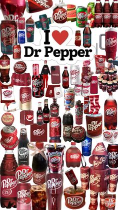 i love dr pepper poster with all the different flavores and flavors in each bottle