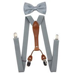 PRICES MAY VARY. Adjustable Suspenders and Bow tie set, for both Men and Women. Classic matching bow tie & suspender combo are perfect for any occasion. ONE SIZE FITS ALL: The suspenders are adjustable and have high quality metal clips to attach to any pants. Suspenders size measurement: full length 40 inches; width 1 inch. Bow tie measurement: string 4.7inches; length 5.1inches; width 2.7inches. 100% HANDMADE, created with love and attention to the details. Look sharp for any occasion and show Suspenders And Bow Tie, Suspenders For Men, Bowtie And Suspenders, Suspenders For Women, Bow Tie Set, Tie Set, Grey Leather, Suspenders, Braces