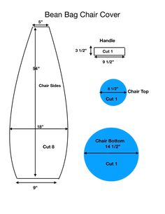 the diagram shows how to make a bean bag chair cover