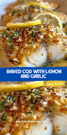 baked food with lemon and garlic