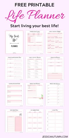 the free printable life planner with text overlay