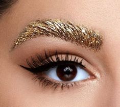 Gold Eyelashes, Glitter Brows, Glitter Lashes, Gold Makeup, Brow Gel, Nyx Professional Makeup, Makati, Love Makeup