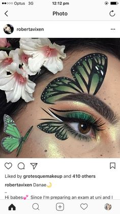 Carnaval Make-up, Karneval Diy, Butterfly Makeup, Fairy Makeup, Colorful Eye Makeup