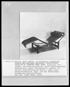 a black and white photo of a chaise lounge chair with the text below it