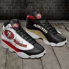 Lasaky - Custom High-Top Basketball Shoes for Team Sports - High-Top Basketball Sneakers San Francisco 49ers Logo, High Top Basketball Shoes, Jordan 13 Shoes, Shoes Sport, Jordan 13, Basketball Sneakers, Air Jordan Shoes, Sneaker Shoes, Custom Sneakers