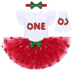 PRICES MAY VARY. 🍓🍓【4PCS Strawberry Birthday Outfit Baby Girl Tutu Skirt Set】Adorable red strawberry theme birthday costume, strawberry 1st birthday outfit, strawberry 2nd 3rd birthday outfit, strawberry 1/2 birthday outfit. Infant baby girls berry first birthday outfit, 4PCS in one set, Strawberry Romper / Shirt + Berry Tutu Skirt + Headband + Leg Warmers. Cutest toddler little girls cake smash coming home outfit, Halloween dress up costume photo props, best as princess birthday gift for 6M-3 Berry First Birthday Outfit, Strawberry Theme Birthday, Half Way To One, Strawberry Romper, Strawberry 1st Birthday, Fruit Birthday Party, Strawberry Avocado, Cake Smash Photo Shoot, Birthday Costume