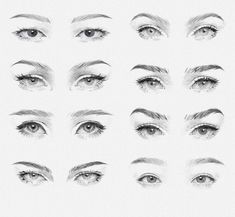 a bunch of different types of eyes and their features are shown in this drawing technique