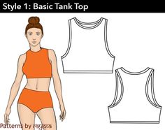 Use this bodice sloper pattern to create your own sports bra and tank top for workouts!Garment Details:•Empire Waistline•Two Back Bodice options- basic tank and racer back•Back Pocket for racer back bodiceThese patterns are basic templates and are made for designers who would like to create their own patterns. You can easily manipulate the patterns and make your own design!Pattern comes in full size selection (XS-6X). Please refer to the size chart to know your size. You will receive the sewing Swimsuit Business, Bodice Sloper, Sloper Pattern, Sports Bra Sewing Pattern, Tank Top Sewing Pattern, Basic Dress Pattern, Sports Bra Pattern, Plus Size Sewing Patterns, Bra Tank Top