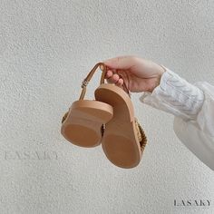 Lasaky - Heartfelt Harmony Slip-On Shoes Beige Round Toe Sandals For Fall, Memory Foam Shoes, Shoe Sole, Fashion Slippers, Strap Shoes, Sandal Fashion, Cross Straps, Strap Sandals, On Shoes