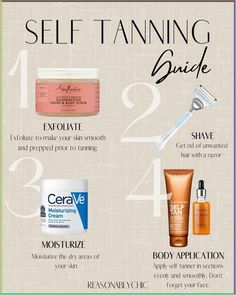 Click link to shop 🩷 #reasonablychic Self-tanning instructions, step-by-step tanning guide, self-tanning tips, sunless tanning tutorial, how to apply self-tanner, achieving a natural tan at home, self-tanning for beginners, sun-kissed skin advice, safe tanning techniques, self-tan product recommendations, flawless sunless tan steps. How To Self Tan, Tanning Guide, Best Self Tan, Self Tanning Tips, Tanning Routine, Safe Tanning, How To Tan Faster, Best Self Tanner, Skin Advice