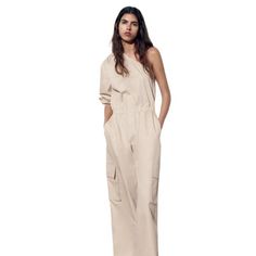 Nwt Zara Woman Full Length Asymmetric Cargo Jumpsuit Sand Size S Bloggers Fav Casual Asymmetrical Jumpsuits And Rompers, Asymmetrical Jumpsuits And Rompers For Summer Workwear, Asymmetrical Summer Jumpsuits And Rompers For Work, Casual Spring Jumpsuit With Asymmetrical Design, Zara Jumpsuits And Rompers With Pockets, Asymmetrical Jumpsuits And Rompers For Summer, Summer Asymmetrical Jumpsuits And Rompers, Zara Beige Jumpsuits And Rompers For Work, Zara Beige Jumpsuits And Rompers For Summer