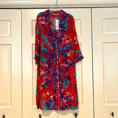 Soft Surroundings Nwt Size Medium. Beautiful Bright Print Dress With 3/4 Length Sleeves And Hidden Button Placket. Measurements Shown For Length And Pit To Pit (See Pics). Long Floral Print Dresses For Daywear, Long Floral Print Patterned Dress, Soft Surroundings, Botanical Prints, Length Sleeve, Print Dress, Womens Dresses, Dresses, Women Shopping