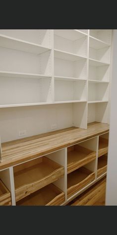 the shelves are empty and ready to be used