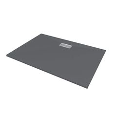 an empty gray surface with a white label on it's top and bottom corner