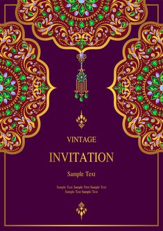 Vintage Invitation Card, Blank Wedding Invitation Templates, Modern Indian Wedding Invitations, Engagement Invites, Indian Invitation Cards, Wedding Card Design Indian, Vintage Invitation, Art 101, Hindu Wedding Cards