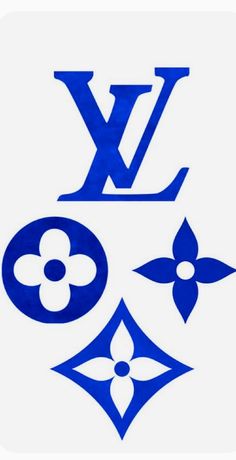 a blue and white logo with the letter y in it's center, surrounded by flowers