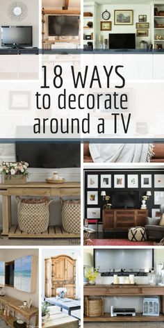 Want to decorate around a TV in your home, but just don't know what to do? Check out these amazing ways to dress up a TV and create a beautiful space! #decorideas #homedecor #livingroomdecor Decorate Tv Wall, Decor Around Tv, Tv Wall Design, Cheap Decor, A Tv