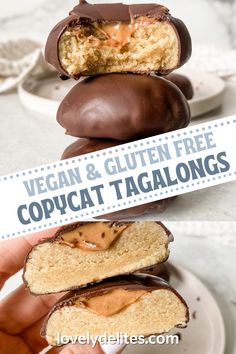 vegan and gluten free copycat tagalongs on a plate