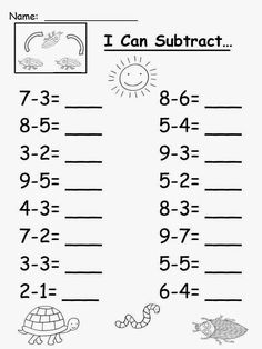 the worksheet for subtract with numbers and pictures to help students learn how to