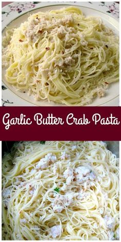 garlic butter crab pasta is an easy and delicious side dish