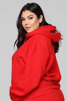 Available In Black, Blue, Red, Burgundy, Yellow, Charcoal, White, And Pink Pair with "Stole Your Boyfriend's Oversized Jogger" Oversized Fit Long Sleeve Hood With Drawstring Kangaroo Pocket 80% Cotton 20% Polyester Imported | Stole Your Boyfriend's Oversized Hoodie in Red size XS by Fashion Nova Plus Size Jackets, Red Burgundy, Knit Tops, Oversized Hoodie, Curve Dresses, Red Hoodie, Womens Loungewear, Fashion Updates, Oversize Hoodie