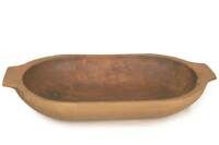 a wooden bowl is shown on a white background