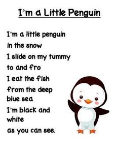 a penguin poem with the words i'm a little penguin