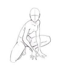 a drawing of a person sitting on the ground with their legs crossed and hands extended