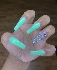 Cute Nail Ideas For Spring Acrylic, Coffin Pink Nails, Nails Bling, Acrylic Toes, Aurora Aksnes, Colored Acrylic