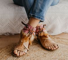 These Boho anklet cuffs will help you to completely transform any basic sandal into something stylish and unique. They are made with carefully selected ethnic materials, in a completely handmade process. With them, you will get those sandals that you wear everywhere and have super comfortable, have a different air when you want. In this way, you can enhance that Boho-Chic style that we love so much. This ad is for a pair of anklets, footwear is not included. If you need a custom design or for a Bohemian Ankle-wrap Sandals For Spring, Bohemian Ankle Wrap Sandals For Spring, Bohemian Barefoot Sandals For Festival, Bohemian Barefoot Sandals With Ankle Strap For Spring, Spring Bohemian Barefoot Sandals With Ankle Strap, Adjustable Bohemian Barefoot Sandals With Round Toe, Feather Sandals, Basic Sandals, Bohemian Sandals