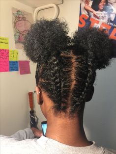 Two Puffs, Natural Hair Puff, Hair Puff, Beautiful Black Hair, Quick Natural Hair Styles, Girls Natural Hairstyles, 4c Natural Hair, Afro Puff, Pretty Braided Hairstyles