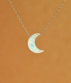 Moon necklace opal moon necklace crescent moon by BubuRuby White Half Moon Necklace With Moon Charm, White Moon Charm Necklace, Moonstone Necklace With Moon Charm, 14k Gold Half Moon Phase Necklace, 14k Gold Half Moon Necklace With Moon Phase, 14k Gold Half Moon Necklace With Moon Charm, Moonstone Half Moon Necklace With Moon Charm, 14k Gold Half Moon Necklace With Moon Phase Detail, 14k Gold Moon Charm Necklace In Half Moon Shape