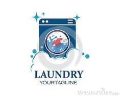 the logo for laundry yourtagline, which is designed to look like an appliance