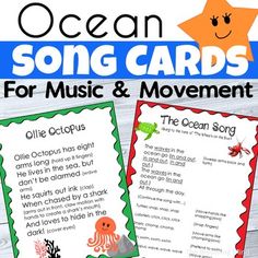 the ocean song cards for music and movement