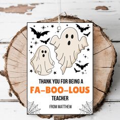 a sign that says thank you for being a fa - boo - lous teacher from mathew