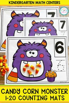 a candy corn monster counting game for kids