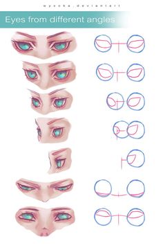 an image of different types of eyes and how to draw them in adobe, photoshopped