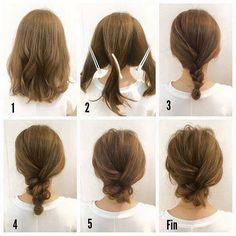 Peinados Up Dos For Medium Hair, Hair Tutorials For Medium Hair, Long Bob Hairstyles, Hair Updo, Hair Tutorials