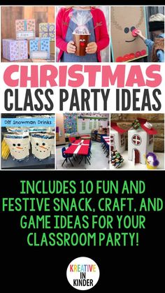 Throwing a class Christmas party? Need some ideas? We are sharing 10 awesome and super easy Christmas class party ideas to get the little ones in the festive mood, from simple snacks to fun games to play! Christmas Class Party Ideas, Christmas Class Party, Class Party Ideas, Homeroom Mom, Classroom Christmas Party, Christmas Clothing Ideas, Kindergarten Party, Christmas Party Drinks