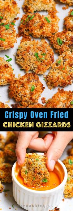 crispy oven fried chicken gizzarellas are an easy appetizer to serve at any party