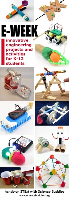 an advertisement for the e - week is shown with different toys and items in it