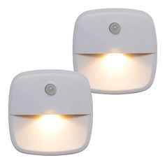 two white square lights with one light on each side