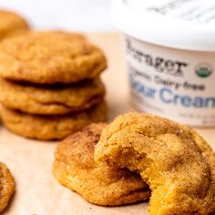 some cookies and ice cream on a table