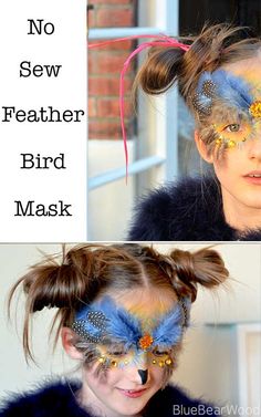 This stunning no sew bird mask worked beautifully for the Owl costume I needed to make for the upcoming Just So Festival. Light Fixture Makeover, Unicorn Halloween Costume, Bird Mask, Feather Bird, Owl Mask, Owl Costume, Unicorn Ornaments, Wood Wall Art Diy