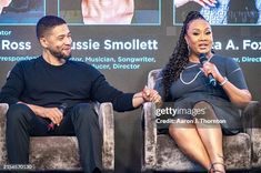 Jussie Smollett and Vivica A. Fox speak on a panel during Black Owned... Tesla Interior, Jussie Smollett, Family Video, Detroit Michigan, Michigan, Getty Images, High Resolution, Fox