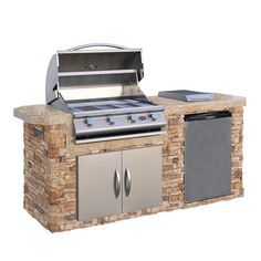 an outdoor bbq with two grills on it