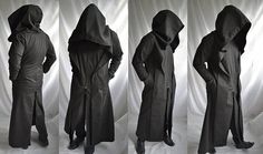 Anon Coat mens coat overcoat waistcoat extra large hood Jesus Inspiration, Goth Costume, Dragon Riders, Cyberpunk Fashion, Mens Gear, Sleeveless Hoodie, Coat Design, Loose Style, Assassins Creed