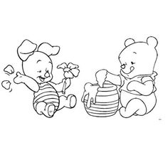 two winnie the pooh bears playing with each other